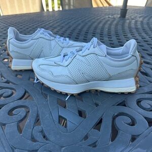 New Balance White Leather perforated N